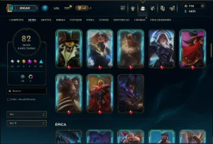 Unranked com 70 Champs e 82 Skins ( MAIN ADC ) - League of Legends LOL