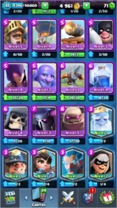 Clash royale arena 12, 14 lendárias  (9 nível 2) level 11