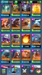 Clash royale arena 12, 14 lendárias  (9 nível 2) level 11