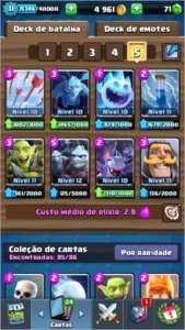 Clash royale arena 12, 14 lendárias  (9 nível 2) level 11