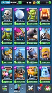 Clash royale arena 12, 14 lendárias  (9 nível 2) level 11