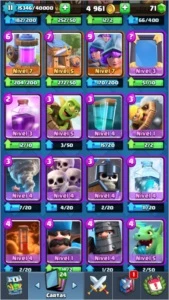 Clash royale arena 12, 14 lendárias  (9 nível 2) level 11