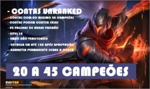 CONTAS UNRANKED COM 20 A 40 CAMPEÕES - League of Legends LOL