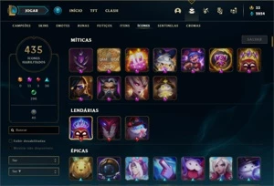 Conta prata 2 com TODOS os champs e  433 Skins + 2 Prestigio - League of Legends LOL