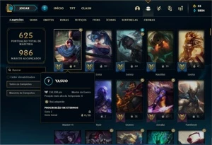 Conta prata 2 com TODOS os champs e  433 Skins + 2 Prestigio - League of Legends LOL