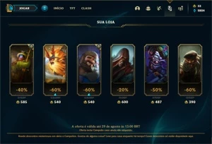 Conta prata 2 com TODOS os champs e  433 Skins + 2 Prestigio - League of Legends LOL
