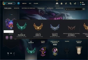 Conta prata 2 com TODOS os champs e  433 Skins + 2 Prestigio - League of Legends LOL