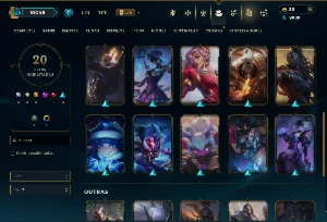 Platina 3 com 65 Champs e 20 Skins ( ADC / JG / MID ) - League of Legends LOL