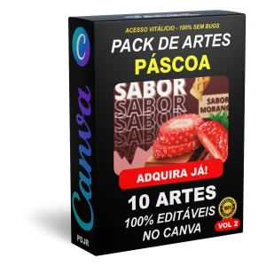 Pack Canva Páscoa Vol 2 - 10 Artes Editáveis - Serviços Digitais