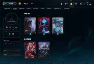 Conta diamante 2 com 28 Champs e 5 Skins ( 70 PDL ) - League of Legends LOL