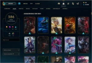 Conta LoL Platína- 386 skins - mmr bom! - League of Legends
