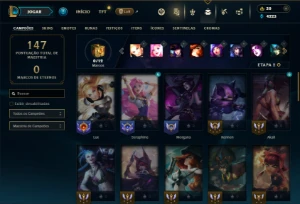 Unranked com 45 Champs e 18 Skins - League of Legends LOL