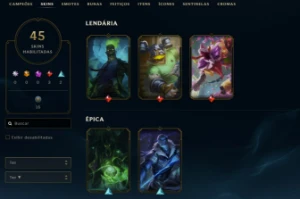 Conta League of Legends Full Acesso - 77 Champs e 45 Skins LOL