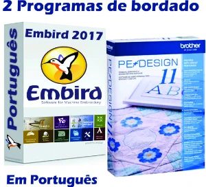 Programa de bordado Embird 2017 + Pedesign 11 em Português - Softwares e Licenças