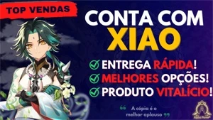 Conta Genshin Impact- Xiao+ Lança de jade+Tumulo do lobo