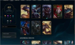 CONTA PRATA 1, 98 PDL, 87 CAMPEÃO E 40 SKIN - SEM REGISTRO - League of Legends LOL