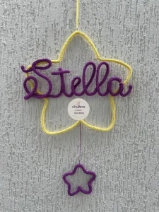 Porta Maternidade Estrela Personalizada em Tricotin - Artesanato e Personalizados