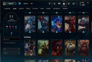 Ferro 2 com 135 Champs e 51 Skins - League of Legends LOL
