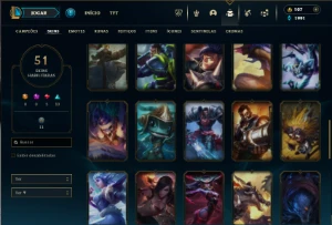 Ferro 2 com 135 Champs e 51 Skins - League of Legends LOL
