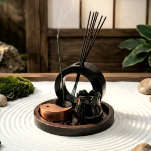 Conjunto Incensario Yin Yang 4 Peças - Artesanato e Personalizados