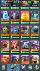 Conta Clash Royale nv10 com 246k de gold com 20 lendárias