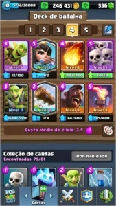 Conta Clash Royale nv10 com 246k de gold com 20 lendárias