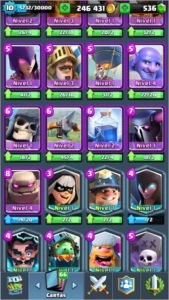 Conta Clash Royale nv10 com 246k de gold com 20 lendárias