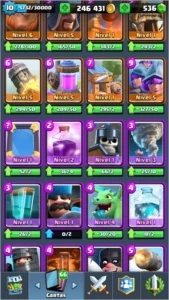 Conta Clash Royale nv10 com 246k de gold com 20 lendárias