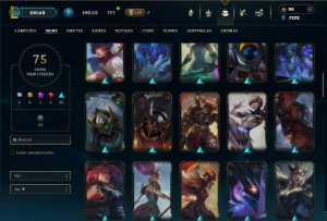 Bronze 3 com 110 Champs e 75 Skins - League of Legends LOL