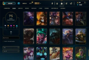 Bronze 3 com 110 Champs e 75 Skins - League of Legends LOL