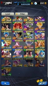 Conta do db legends nível 284 contendo quase todos personage - Dragon Ball Legends