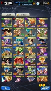 Conta do db legends nível 284 contendo quase todos personage - Dragon Ball Legends