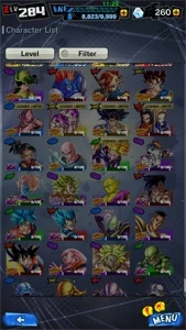 Conta do db legends nível 284 contendo quase todos personage - Dragon Ball Legends