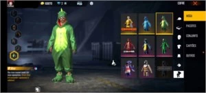 conta free fire gemada lv 74, pet e skins raras