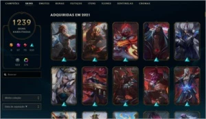Conta 1200+ skins com todos os dados - League of Legends LOL