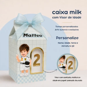 Caixa Milk com Visor 3D Personalizada - Artesanato e Personalizados
