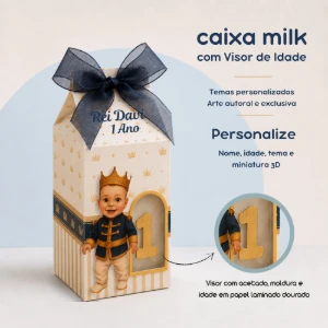 Caixa Milk com Visor 3D Personalizada - Artesanato e Personalizados