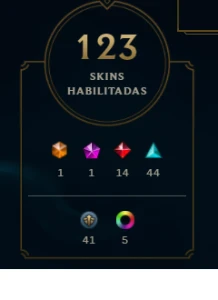 Conta LoL - Todos os campeões, 123 skins.