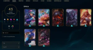 Conta League of Legends Full Acesso - 130 Champs e 43 Skins LOL