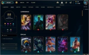 Conta LoL Ouro4 MMR alto, 123Campeões, 88 Skins - League of Legends