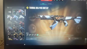 1100 R$ em skins/Pacote Ora/Vandal Gaia-Gatinho/Phantom Game - Valorant