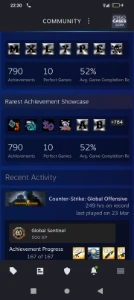 Conta Steam Com TW3, Prime CSGO e várias insígnias - Counter Strike