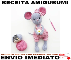 Receita Ratinha Kicky Amigurumi de crochê