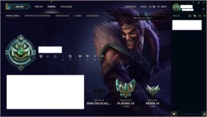 Conta Platina 4 (C/Borda) + 40 Champions + 5 Skins - League of Legends LOL