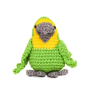 Papagaio Verde e Amarelo em Amigurumi - Artesanato e Personalizados