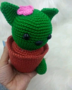 Peso de Porta em crochê - Gactos - Artesanato e Personalizados