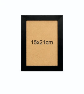 Moldura Preta com Vidro - 10x15 ou 15x21 cm - Artesanato e Personalizados