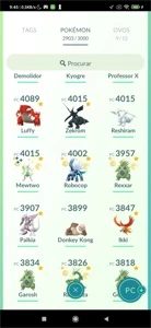 Conta com diversos lendários 100% e shinys - Pokémon