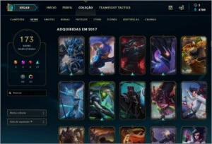 Conta LoL Ouro 4, 173 Skins - League of Legends
