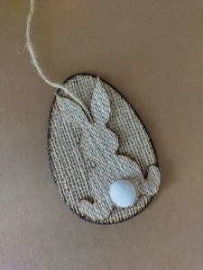 Ovo MDF e Coelhiho revestido de juta natural - Artesanato e Personalizados